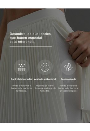 Falda De Tenis Ciclista Interno Blanca Mujer Beige