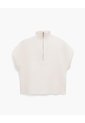 Chaleco Oversize Cuello Alto Habano Mujer Beige de PUNTO BLANCO