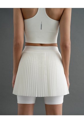Falda De Tenis Ciclista Interno Blanca Mujer Beige