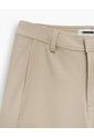 Pantalón Wide Leg Tiro Alto Habano Mujer Beige de PUNTO BLANCO