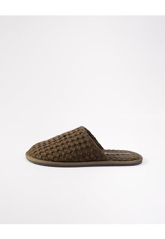 Pantufla Tipo Mule Tejido Waffle Café Hombre Cafe PUNTO BLANCO