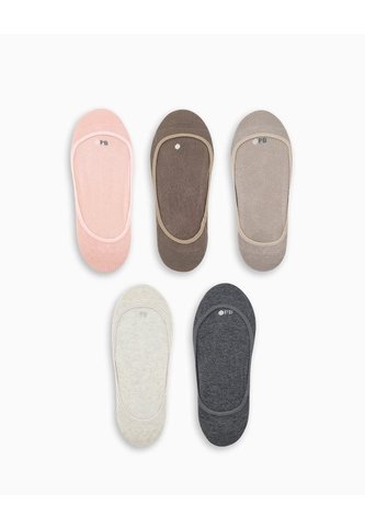 Medias Mujer Baleta Antidelizante En Talón Pack X5 Surtido Multicolor PUNTO BLANCO
