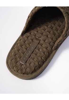 Pantufla Tipo Mule Tejido Waffle Café Hombre Cafe