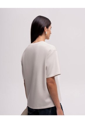 Camiseta Confort Regular Tacto Suave Habano Mujer Beige