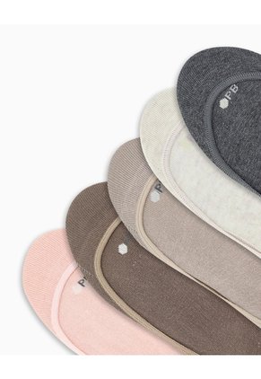 Medias Mujer Baleta Antidelizante En Talón Pack X5 Surtido Multicolor