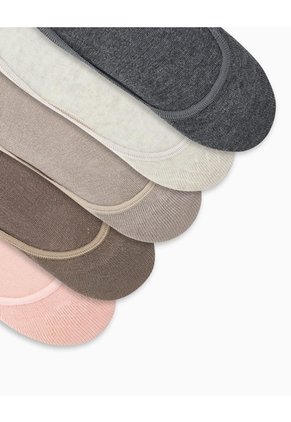Medias Mujer Baleta Antidelizante En Talón Pack X5 Surtido Multicolor