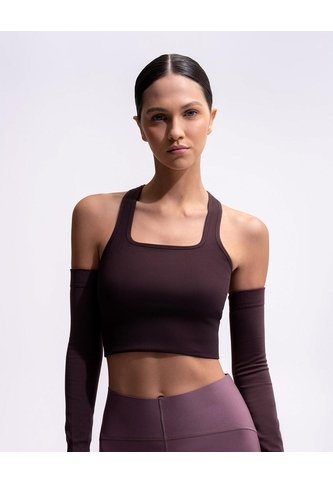 Crop Top Deportivo Soporte Alto Seamless Vino Tinto Rojo PUNTO BLANCO