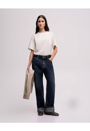 Camiseta Confort Regular Tacto Suave Habano Mujer Beige