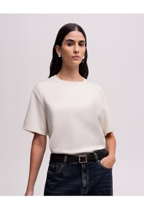 Camiseta Confort Regular Tacto Suave Habano Mujer Beige