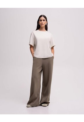 Camiseta Confort Regular Tacto Suave Habano Mujer Beige