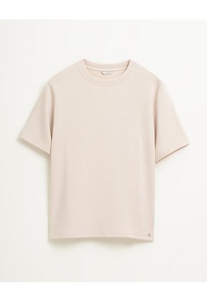 Camiseta Confort Regular Tacto Suave Habano Mujer Beige