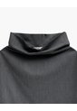 Camisa Manga Larga Oversize Cuello Alto Gris Mujer Gris de PUNTO BLANCO