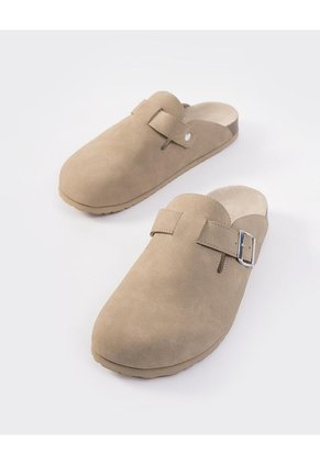 Zuecos Tipo Clog Beige Hombre Beige