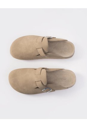 Zuecos Tipo Clog Beige Hombre Beige
