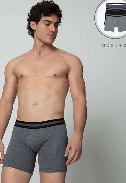Bóxer x3 Gris-Negro-Azul PUNTO BLANCO Dubai