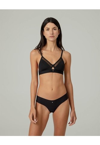 Panty Tipo Tanga Microfibra Invisible Negro Negro PUNTO BLANCO