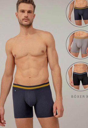 Bóxer Trío Gris-Azul-Negro PUNTO BLANCO Dubai