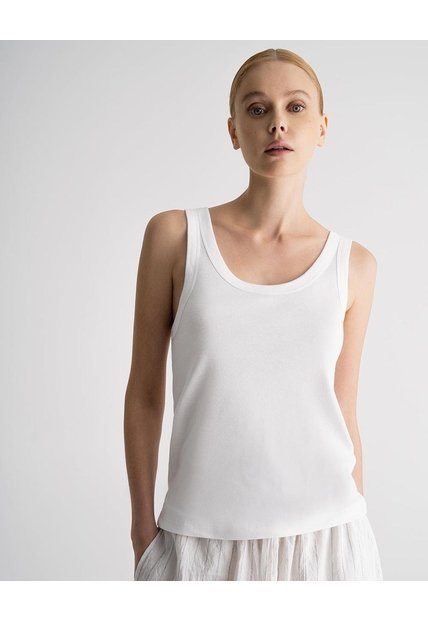 Camiseta Esqueleto Regular Algodón Blanca Mujer Blanco