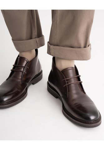 Botas En Cuero Café Hombre Cafe PUNTO BLANCO