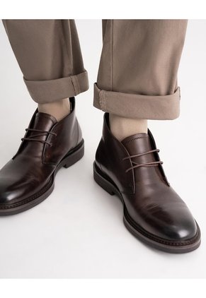 Botas En Cuero Café Hombre Cafe