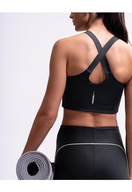 Top Deportivo Soporte Medio Control Humedad Negro Negro