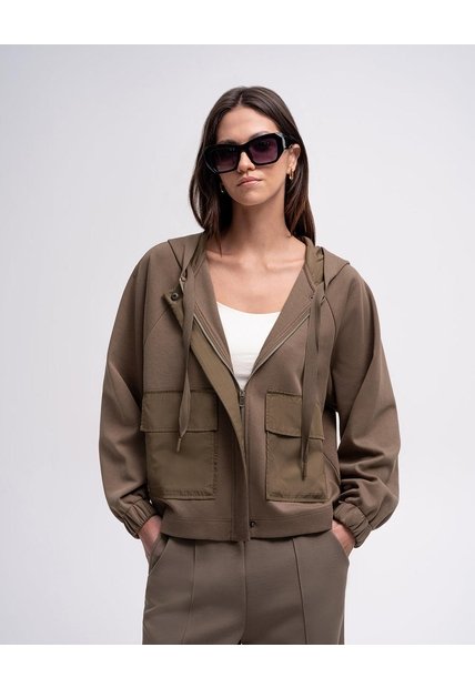 Chaqueta Confort Tacto Suave Café Mujer Cafe
