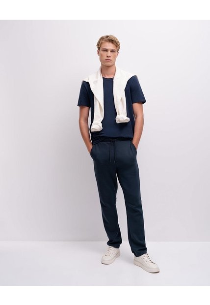 Jogger Confort Regular Tacto Suave Azul Hombre Azul