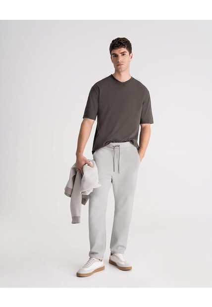Jogger Confort Regular Algodón Gris Hombre Marron