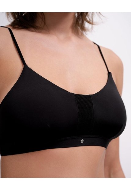 Top Soporte Medio Microfibra Negro Negro