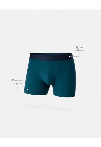 Bóxer Deportivo Medio Microfibra Azul Azul