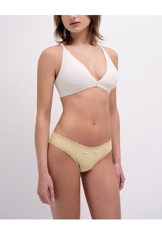 Panty Brasilero En Punto Tiro Medio Amarillo Amarillo PUNTO BLANCO