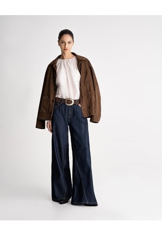 Jean Wide Leg Tiro Alto índigo Oscuro Mujer Azul PUNTO BLANCO