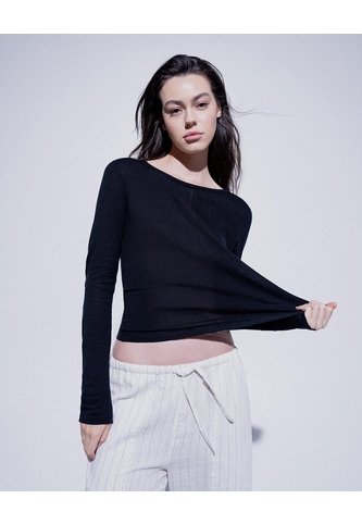 Camibuso Tejido De Punto Negro Mujer Negro PUNTO BLANCO