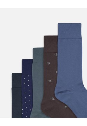 Medias Hombre Largas Formales Pack X5 Surtido