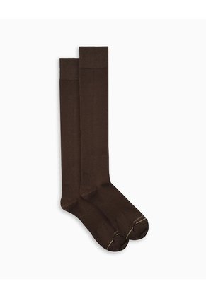 Medias Hombre Extra Largas Algodón Con Compresión Cafés