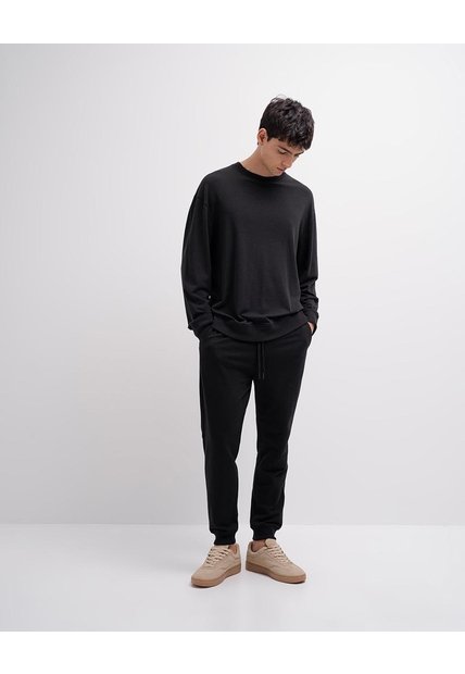 Jogger Confort Regular Negro Hombre Negro