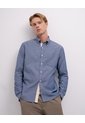 Camisa Regular Manga Larga Azul Hombre Azul de PUNTO BLANCO