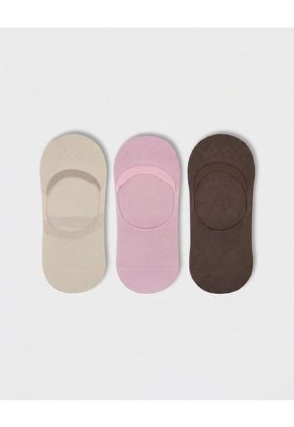 Medias Mujer Baleta Antideslizante En Talón Pack X3 Surtido