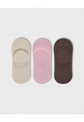 Medias Mujer Baleta Antideslizante En Talón Pack X3 Surtido