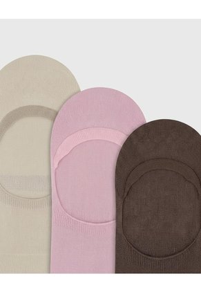 Medias Mujer Baleta Antideslizante En Talón Pack X3 Surtido
