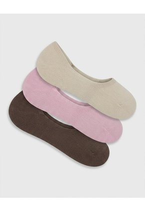 Medias Mujer Baleta Antideslizante En Talón Pack X3 Surtido