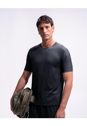 Camiseta Deportiva Control Humedad Negra Hombre Negro PUNTO BLANCO