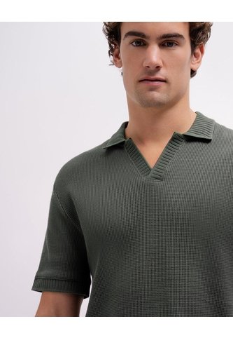 Polo Regular Tejida Verde Hombre Verde PUNTO BLANCO