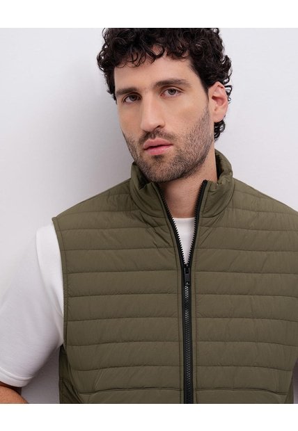 Chaleco Confort Regular Sin Capucha Café Hombre Cafe