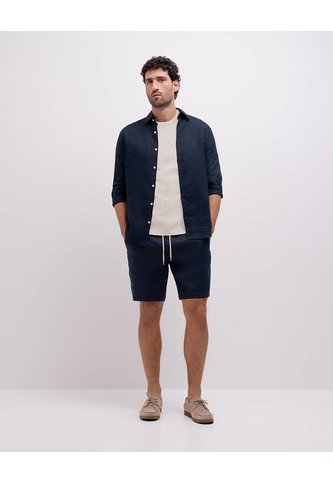 Bermuda Regular Lino Azul Hombre Azul PUNTO BLANCO
