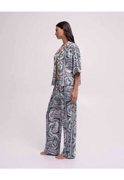 Pantalón De Pijama Mujer Estampado Verde