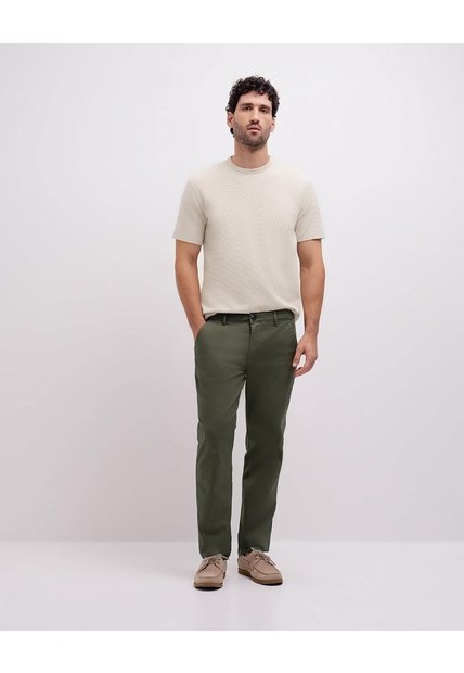 Pantalón Chino Regular Algodón Verde Hombre Verde