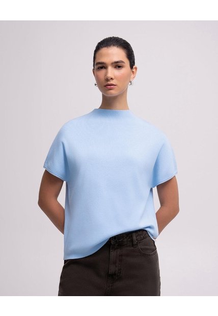 Camiseta Regular Azul Mujer Azul