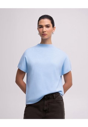 Camiseta Regular Azul Mujer Azul
