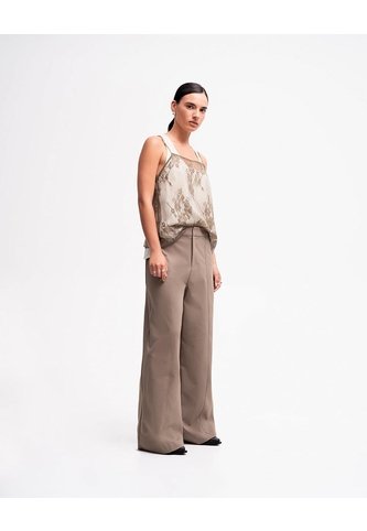 Pantalón Palazzo Tiro Alto Café Mujer Cafe PUNTO BLANCO